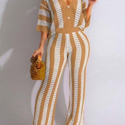 Short sleeved cardigan outfit.